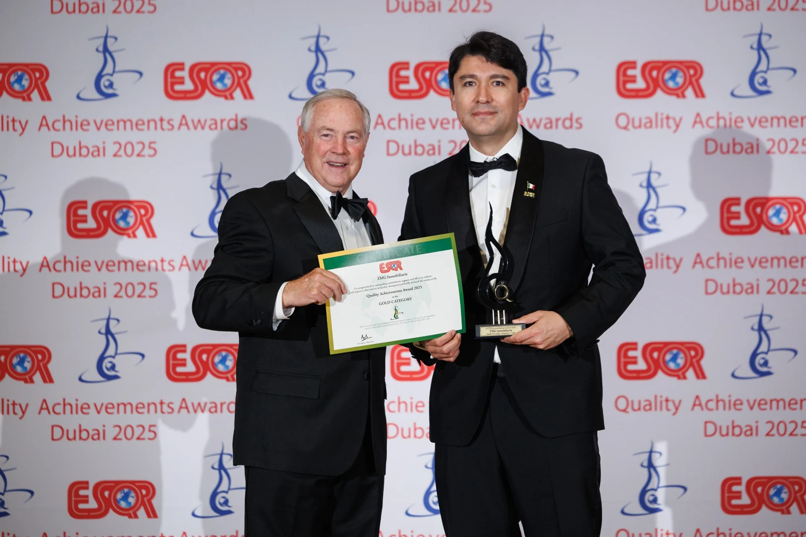 Antonio Sandoval bei der Verleihung des ESQR Quality Achievements Award in Dubai 2025